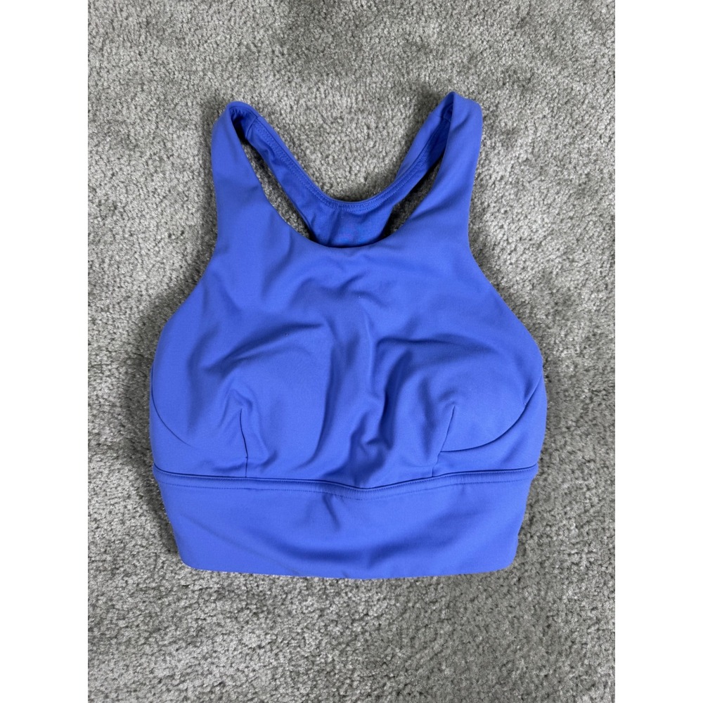Lululemon Energy Bra High Neck Longline Blue Periwinkle Size 4 LW2CV2S